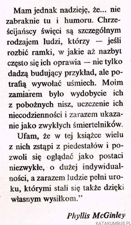 Podpatrując świętych. PHYLLIS MCGINLEY
