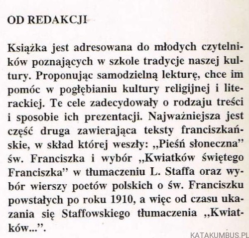 Kwiatki z ogrodu świętego Franciszka. WOJCIECH PIECHOTA