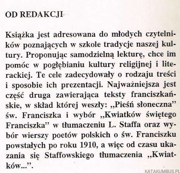 Kwiatki z ogrodu świętego Franciszka. WOJCIECH PIECHOTA