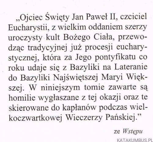 To czyńcie na moją pamiątkę. TOMMASO STENICO, CELSO MORGA