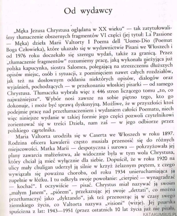 Męka Jezusa Chrystusa oglądana w XX wieku. MARIA VALTORTA