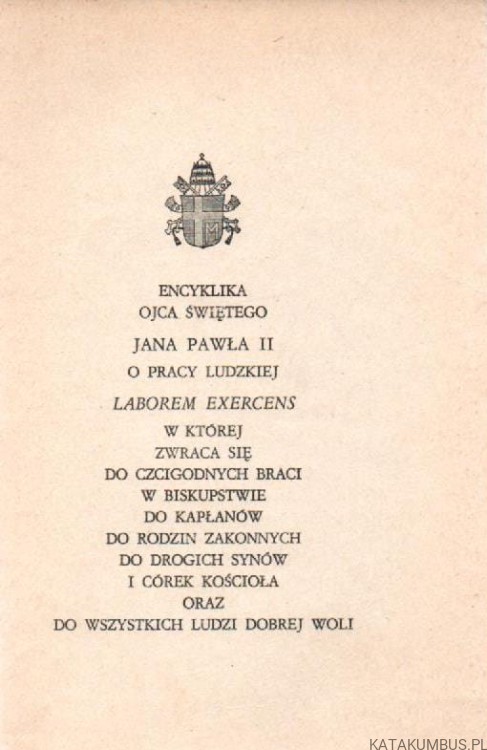 Laborem Exercens. JAN PAWEŁ II