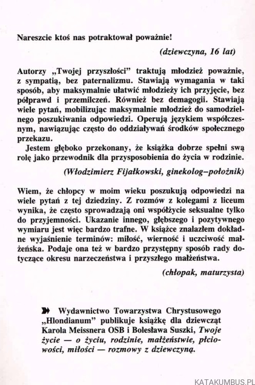 Twoja przyszłość. Rozmowy z chłopakiem. KAROL MEISSNER OSB, BOLESŁAW SUSZKA