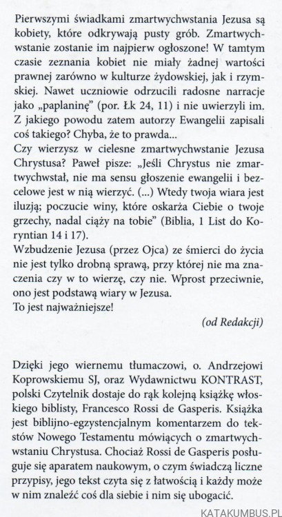 Zmartwychwstał, nie ma Go tu! Jest żywy na zawsze! FRANCESCO ROSSI DE GASPERIS