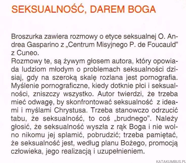 Seksualność darem Boga. ANDREA GASPARINO