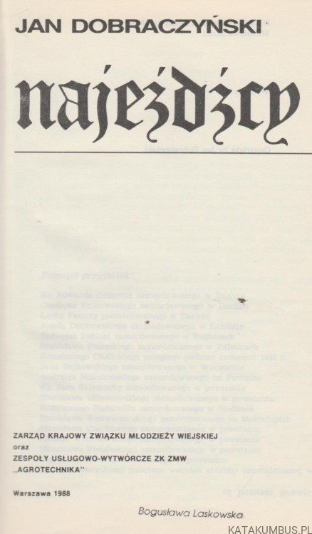 Najeźdźcy. JAN DOBRACZYŃSKI