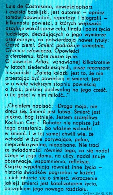Żegnajcie. LUIS DE CASTRESANA