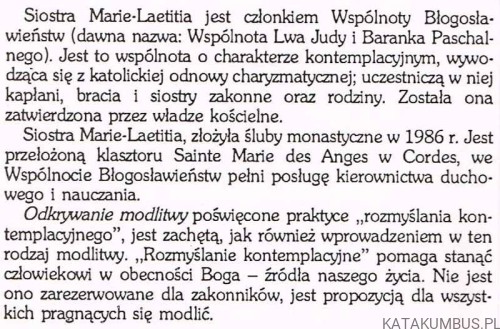 Odkrywanie modlitwy. SIOSTRA MARIE-LAETITIA