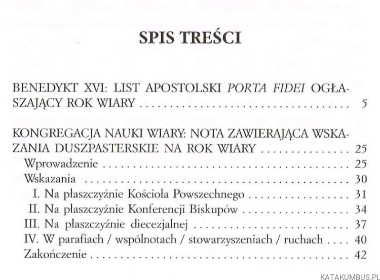 Porta Fidei. List apostolski ogłaszający Rok Wiary. BENEDYKT XVI