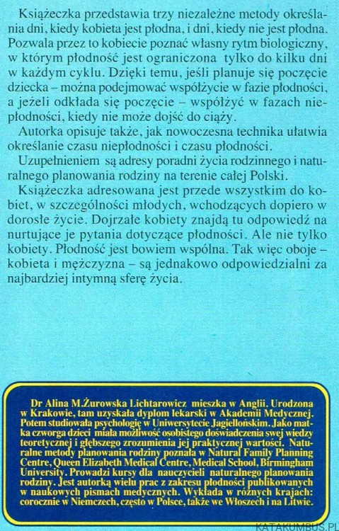 Kiedy jestem płodna a kiedy nie. ALINA LICHTAROWICZ