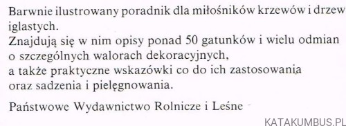 Drzewa i krzewy iglaste w ogrodzie. Dr inż. PIOTR MURAS