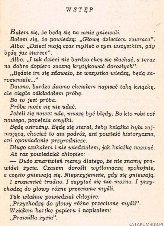 Prawidła życia. JANUSZ KORCZAK