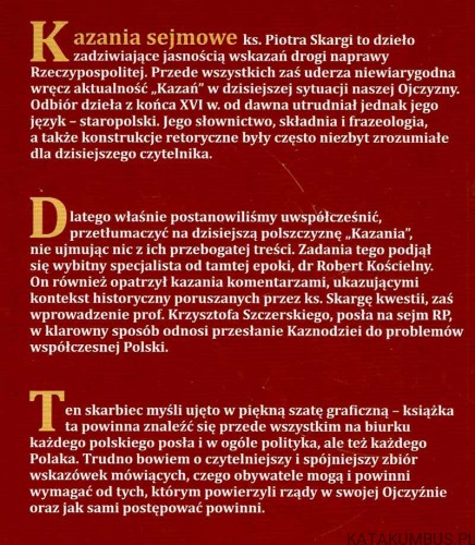 Kazania sejmowe. Ks. PIOTR SKARGA