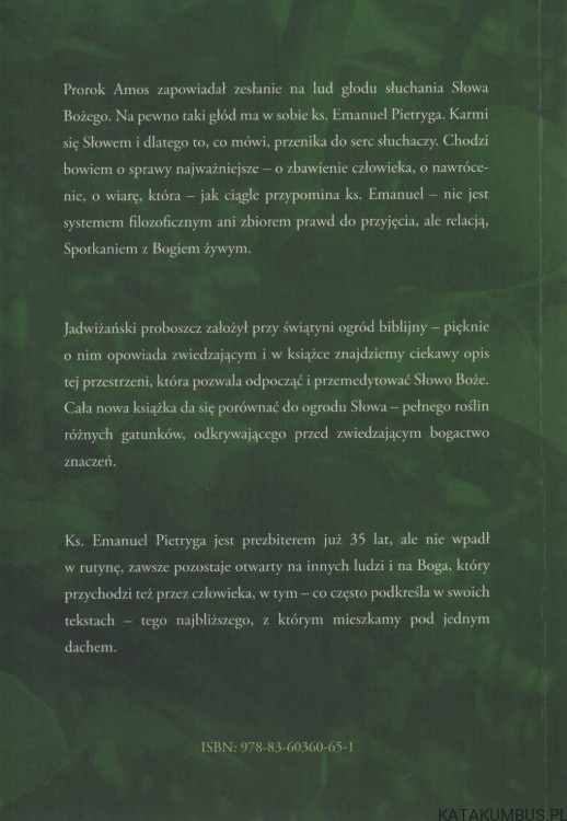 W ogrodzie Słowa. KS. EMANUEL PIETRYGA