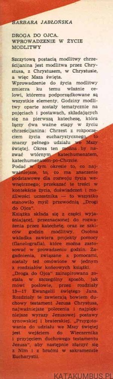 Droga do Ojca. Wprowadzamy w życie eucharystyczne / Jabłońska Gościmska