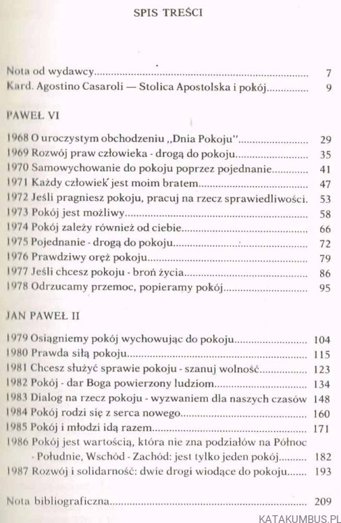 Orędzia Papieskie na Światowy Dzień Pokoju / Paweł VI, Jan Paweł II