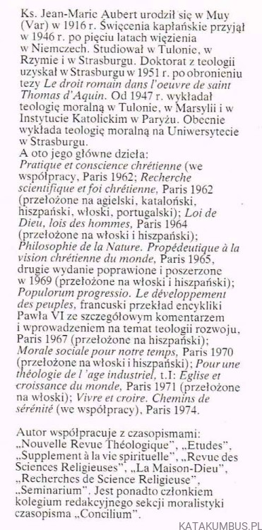 Jak żyć po chrześcijańsku w XX wieku? JEAN-MARIE AUBERT