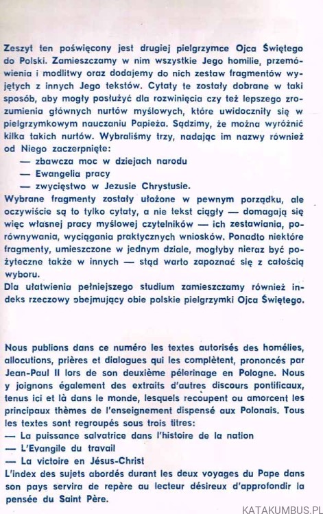 Pokój Tobie Polsko, Ojczyzno Moja. Fragmenty Homilii Jana Pawła II