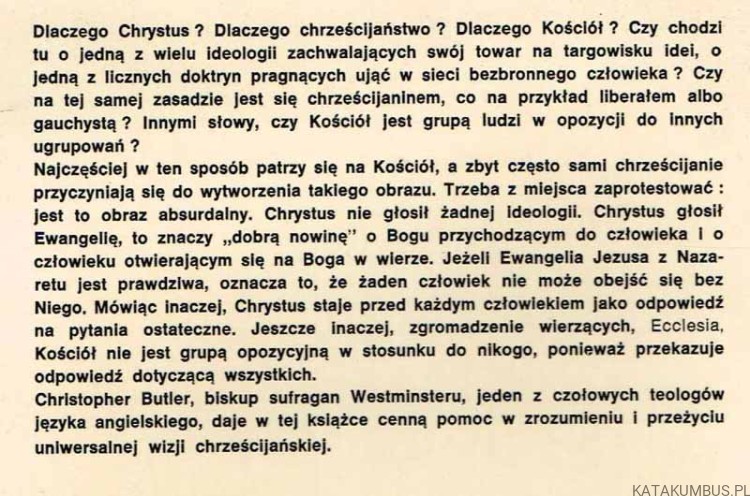 Dlaczego Chrystus? CHRISTOPHER BUTLER