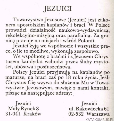 Kalendarz Serca Jezusowego 1990. Ks. STANISŁAW PYSZKA SJ