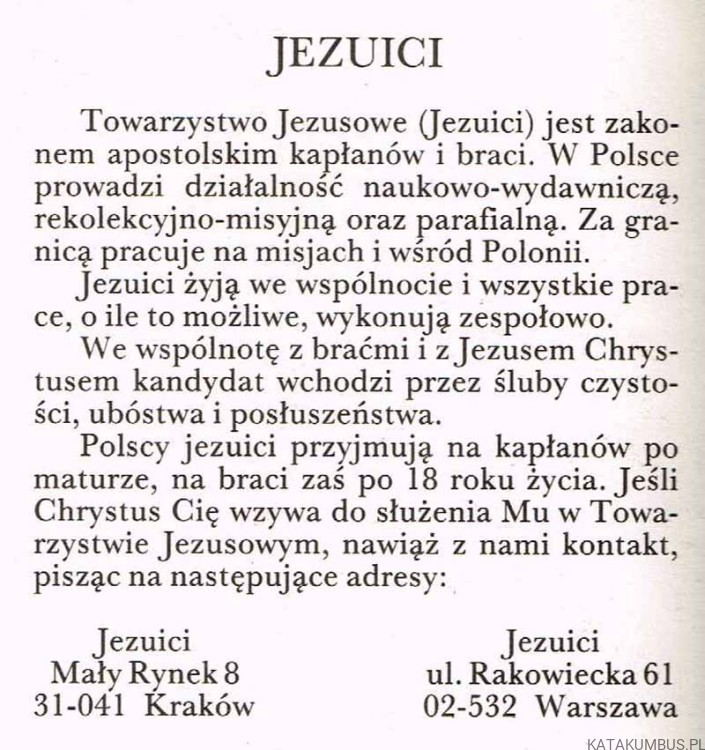 Kalendarz Serca Jezusowego 1990. Ks. STANISŁAW PYSZKA SJ