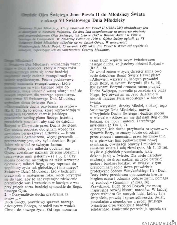VI Światowy Dzień Młodzieży. Jasna Góra 14-15 sierpnia 1991