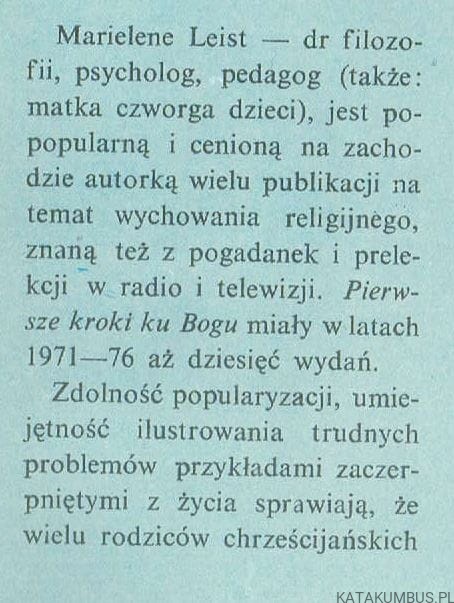 Pierwsze kroki ku Bogu / Marielene Leist