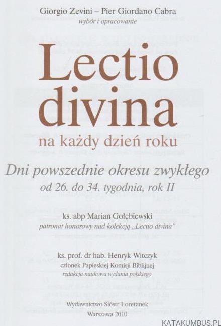 Lectio divina na każdy dzień roku cz. 8. GIORGIO ZEVINI, PIER GIORDANO CABRA