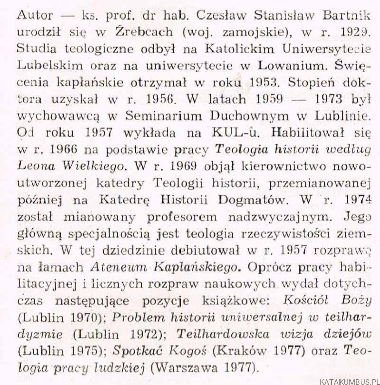 Łaska drogi. Ks. CZESŁAW ST. BARTNIK