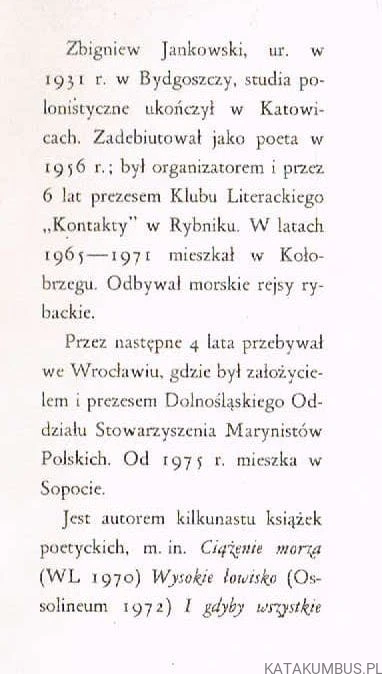 Zanurzenie. ZBIGNIEW JANKOWSKI