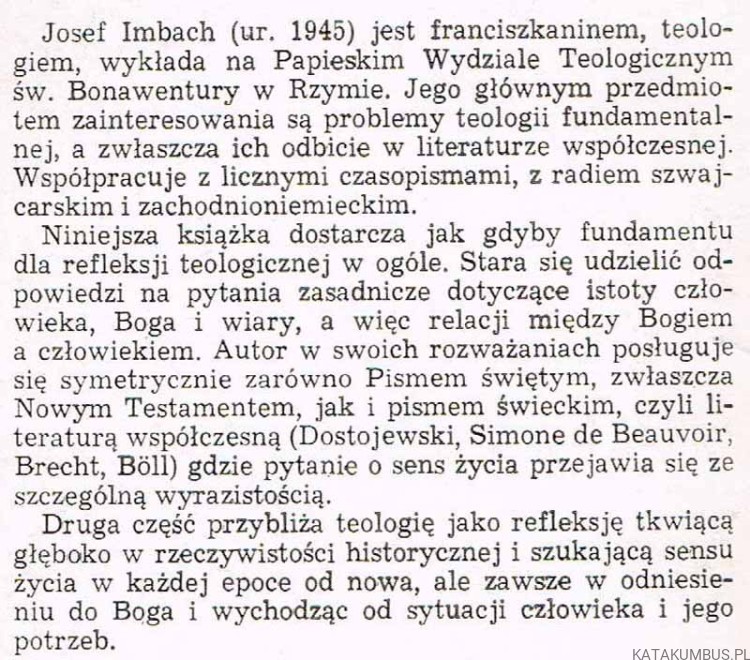 Czy Bóg jest odpowiedzią? JOSEF IMBACH