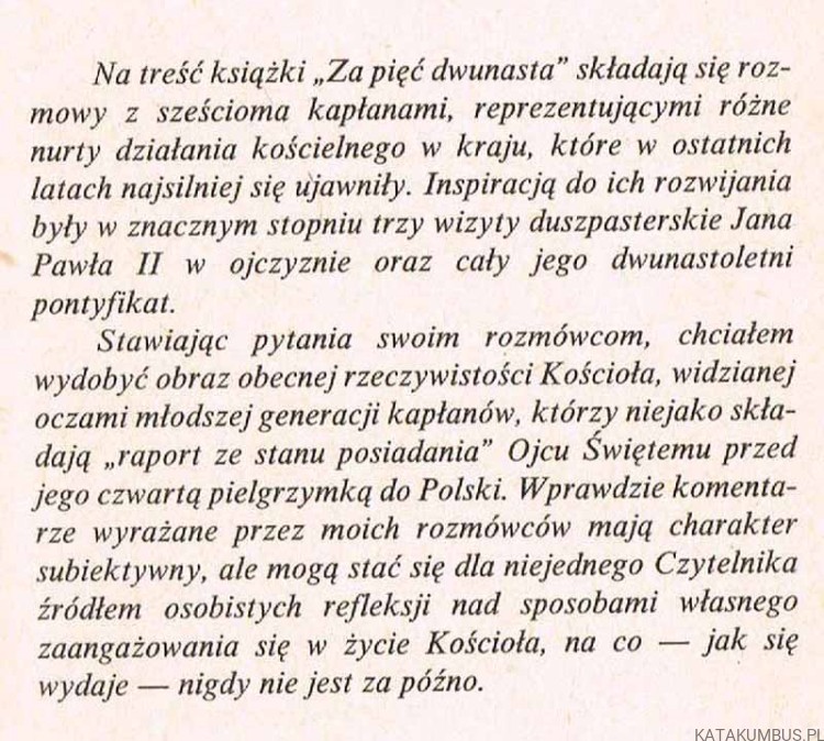 Za pięć dwunasta. TADEUSZ PULCYN