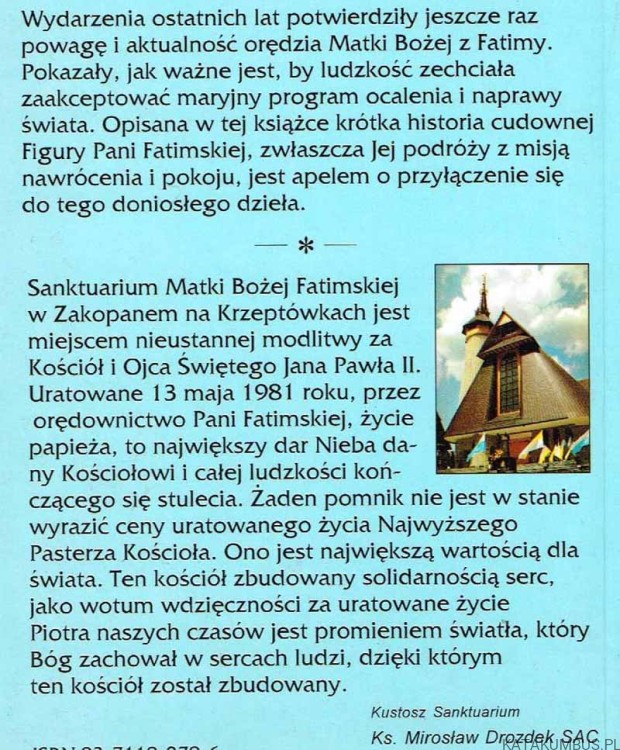 Pielgrzymująca Pani Fatimska. LOUIS KACZMAREK