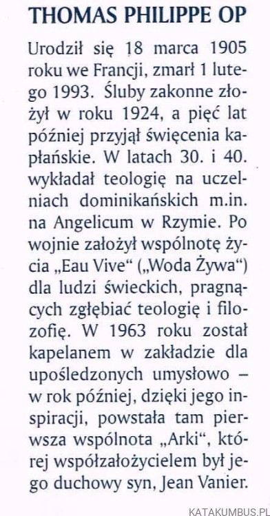 Życie kontemplacyjne. THOMAS PHILIPPE OP