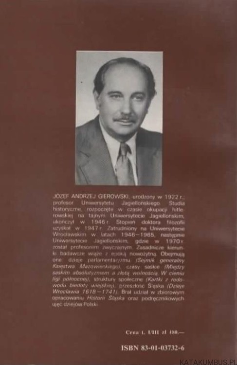 Historia Polski 1505-1764. JÓZEF ANDRZEJ GIEROWSKI