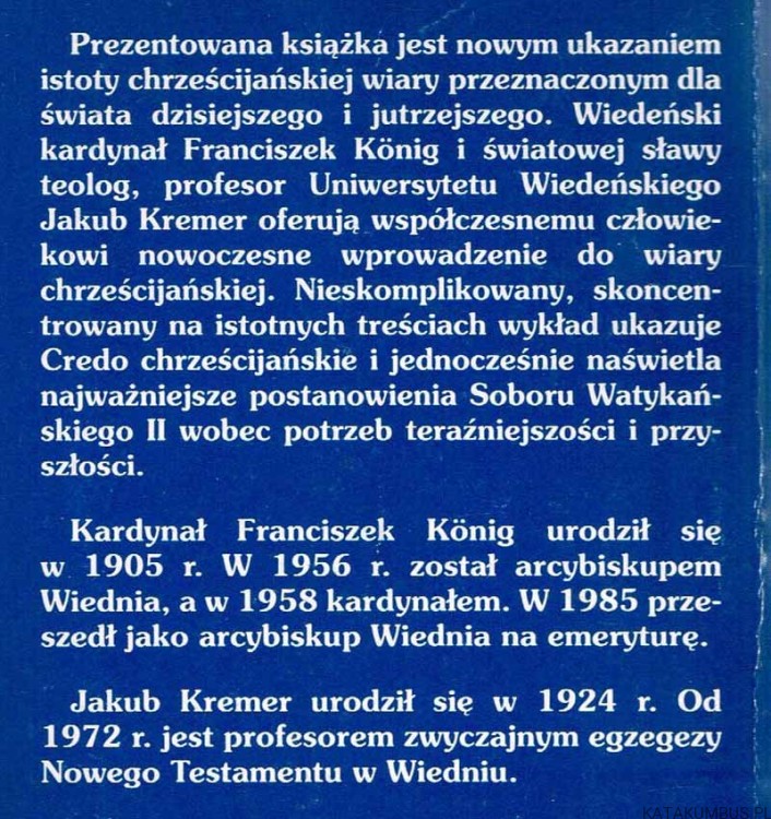 Żyć wiarą dzisiaj. Kard. KONIG, JAKUB KREMER