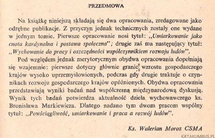 Powściągliwość, umiarkowanie i praca a rozwój ludów. Ks. JAN SIEG SJ
