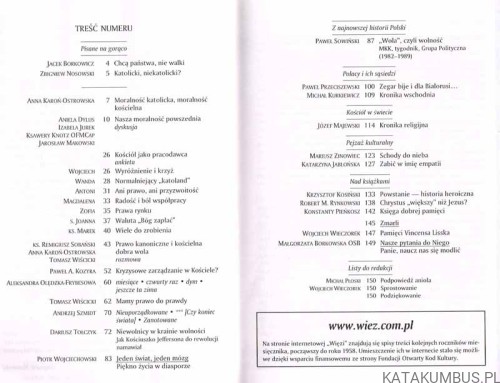 Moralność katolicka, moralność kościelna. Więź Luty 2005 2(556)