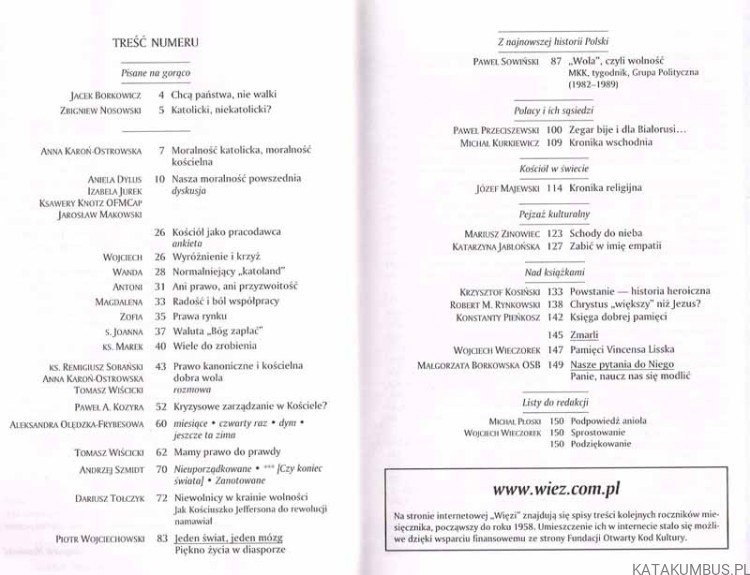 Moralność katolicka, moralność kościelna. Więź Luty 2005 2(556)