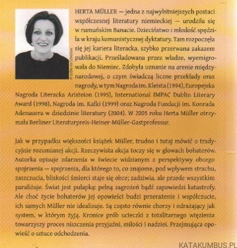 Człowiek jest tylko bażantem na tym świecie. HERTA MULLER
