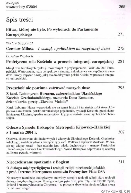 Przegląd Powszechny nr 9/997, wrzesień 2004. PRACA ZBIOROWA