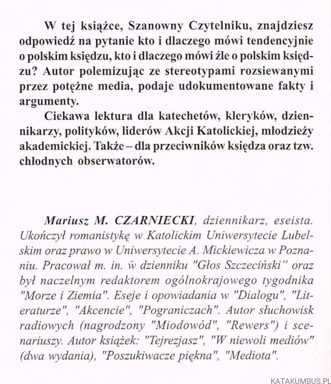 Bronię polskiego księdza. MARIUSZ M. CZARNIECKI