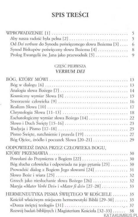 Verbum Domini. Adhortacja apostolska o Słowie Bożym w życiu i misji Kościoła. OJCIEC ŚWIĘTY BENEDYKT XVI