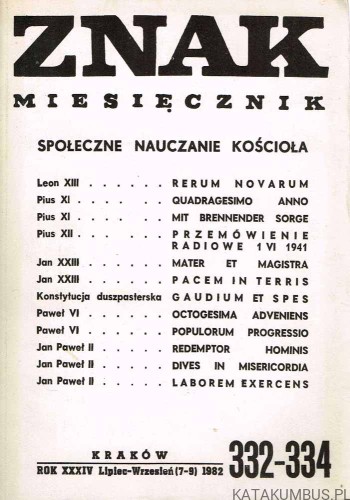 Społeczne Nauczanie Kościoła / ZNAK nr 332-334