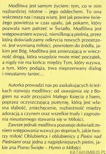 Modlitwa nieustanna wymiana miłości. AGNIESZKA MYSZEWSKA