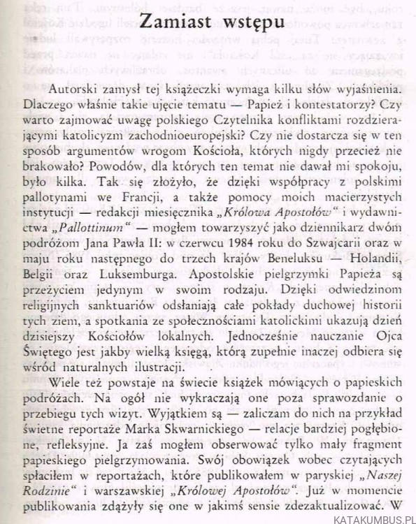 Papież i kontestatorzy. JACEK MOSKWA