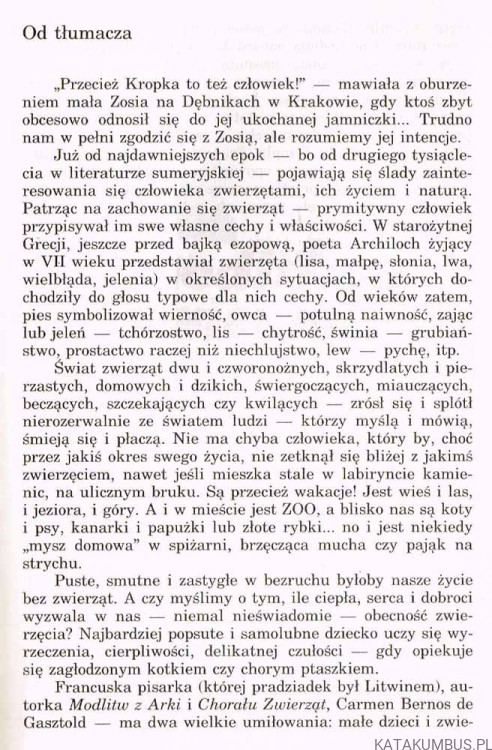 Modlitwy zwierząt. CARMEN BERNOS DE GASZTOLD