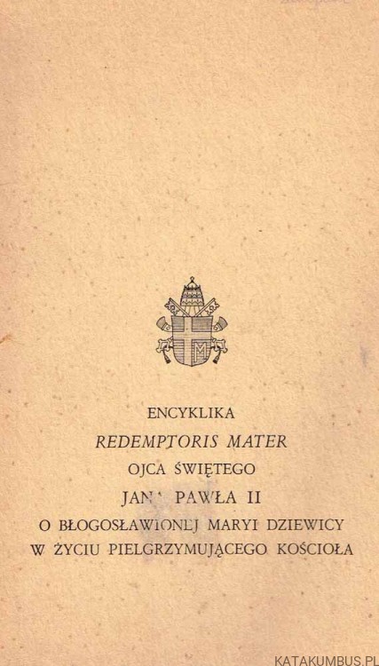 Redemptoris Mater. JAN PAWEŁ II