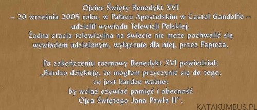 Jestem Mu wdzięczny… Wywiad z Jego Świątobliwością Benedyktem XVI