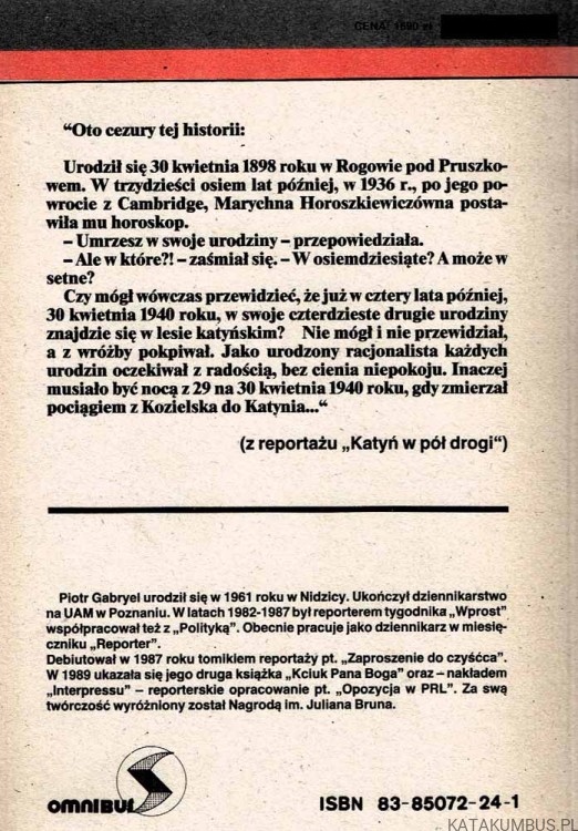 Katyń, w pół drogi. PIOTR GABRYEL